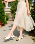 French Style Fairy Square Bow Sandals