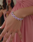 2.5 Carat Pink Moissanite Tennis Bracelet – Lab-Created Luxury – Hypoallergenic Sterling Silver