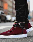 Men’s Fleece-Lined Sneakers - Suede High-Top Winter Kicks