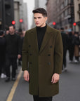 🧥 Men’s Woolen Trench Coat – Classic & Commanding