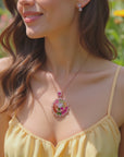 ✨ Natural Tourmaline Necklace for Women – Sterling Silver Gemstone Jewelry (Healing Crystal Energy Pendant)