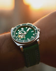 Sports Automatic Mechanical Watch – Luminous Night Display | 20M Waterproof | Nylon-Leather Strap