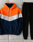 Men’s Hooded Sports Suit – Running & Outdoor Tracksuit with Stitching Design