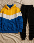 Men’s Hooded Sports Suit – Running & Outdoor Tracksuit with Stitching Design