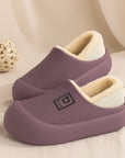 Women’s Indoor Waterproof Warm Cotton Shoes – Thickened EVA Winter Cartoon House Slippers
