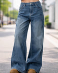 Rivet Damen-Jeans mit hohem Bund und weitem Bein – 90 % Baumwolle, lockere Passform
