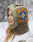 Women’s Winter Korean Crochet Flower Balaclava – Cute Warmth with Pastel Charm