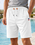 Men Cotton Stretch Shorts – Breathable Mid-Waist Straight Fit Summer Shorts with Zipper Pockets & High Elastic Comfort