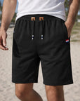 Men Cotton Stretch Shorts – Breathable Mid-Waist Straight Fit Summer Shorts with Zipper Pockets & High Elastic Comfort