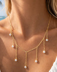 Women Tassel Pearl Necklace – Elegant Drop-Shaped Imitation Pearl Pendant Long Chain Fashion Jewelry