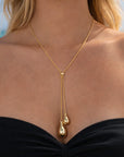 Women Adjustable Y-Shaped Pearl Pendant Necklace – Korean Fashion Geometric Alloy Chain Chic Long Necklace