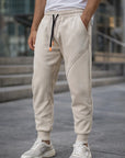 Men’s Cotton Blend Sweatpants – Straight Cut Mid-Waist Athletic Joggers with Micro-Elastic Comfort