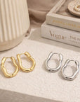 Women Irregular Geometric Ear Buckles – Minimalist Alloy Electroplated Gold & Silver Statement Earrings