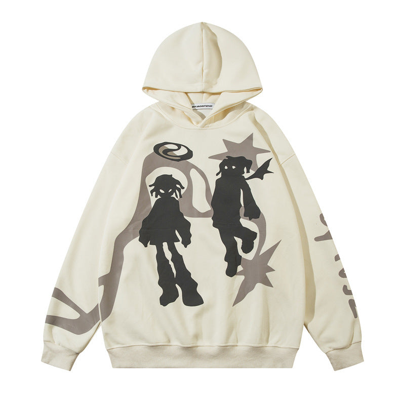 MEN’s Creative Cartoon Foam Printed Hoodie – Playful Streetwear with a Bold Edge