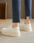 Women's Tied Platform Sports Board Shoes