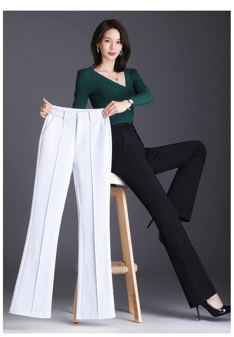 Women’s High-Waist Slimming Pants – Elegant Commute Style with Flowy Bell-Bottom Cut