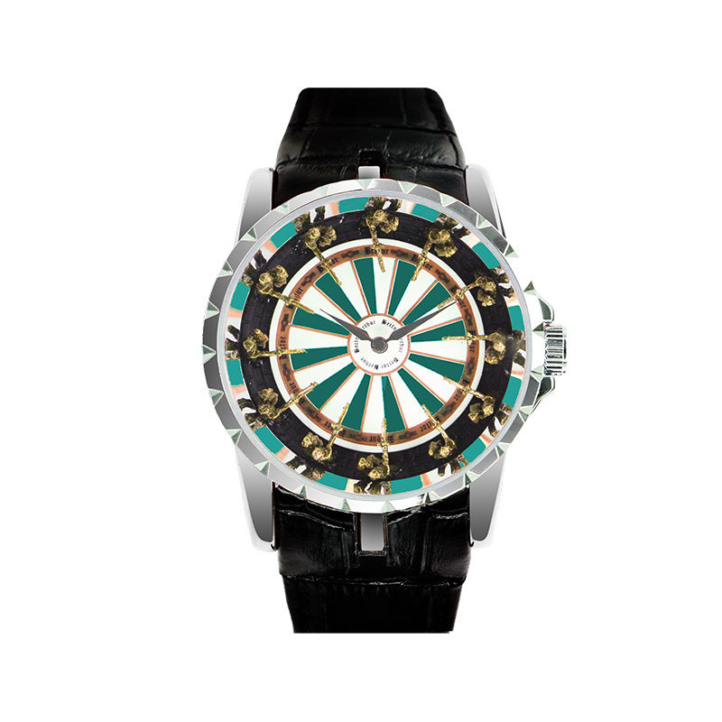 Men 47mm Large Dial Quartz Wristwatch – 200M Waterproof Leather Strap Watch with Mineral Glass