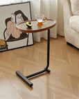 Brown C-shaped Side Table, Living Room Small Sofa Table ( USA ONLY + 3 TO 7 DAYS SHIPPING)