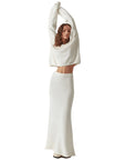 Women’s Knitted V-Neck Sweater & Long Skirt Set – Simple Elegant Two-Piece Outfit