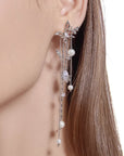 Asterism Pearl Tassel Earrings Long Light Luxury