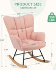 Teddy Fabric Gliding Rocking Chair ( USA ONLY + 3 TO 5 DAYS SHIPPING)