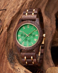 Retro Walnut Gold Multi-functional Men's Quartz Watch