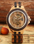 Zebra Strap Automatic Mechanical Wooden Watch