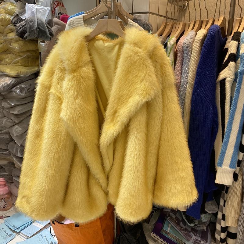 Women&#39;s Mid-length Fox Fur Coat Temperament