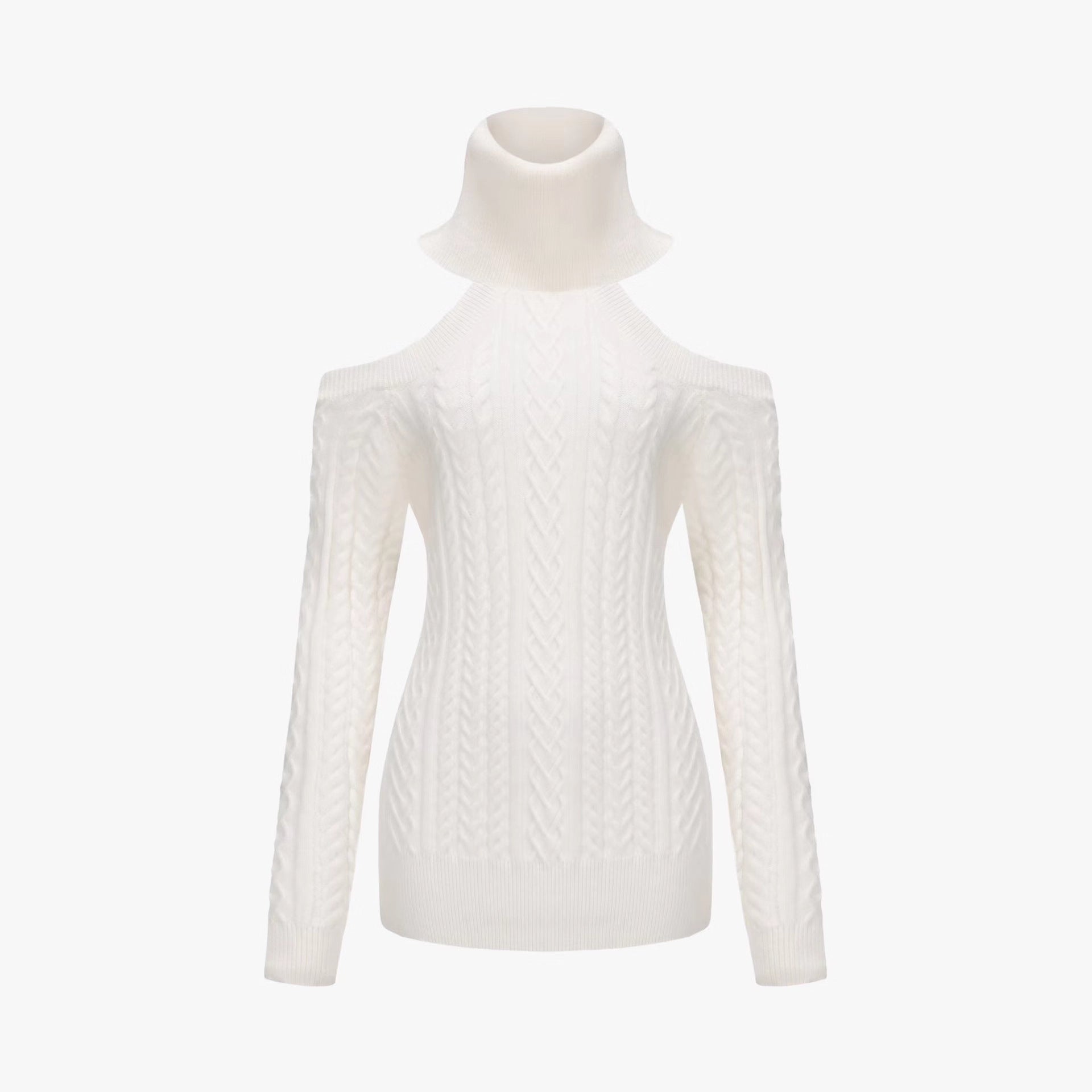 Women’s Twist Knit Lace-Up Dress – Strapless Slim-Fit Turtleneck Halter Style