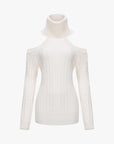 Women’s Twist Knit Lace-Up Dress – Strapless Slim-Fit Turtleneck Halter Style