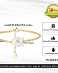 Handmade Women's Fashion Silver Baroque  Natural Pearl Bracelet