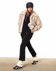 Fur Cotton-padded Wool Coat-Jacket