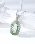 Luxurious Natural Green Crystal Necklace, S925 Sterling Silver