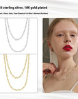 S925 Sterling Silver Necklace  Carven Design Chain WOMEN