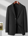 Men 70% Wool Slim Fit Business Suit Jacket – Premium Sheep Wool Blend Single-Breasted Blazer