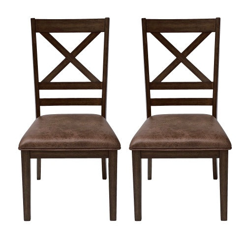 Dining Chairs Set Of 2, Brown ( USA ONLY 3 TO 5 DAYS SHIPPING)