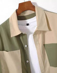 Men’s Casual Shirt & Trousers Suit – Army Green Cotton-Blend Leisure Set