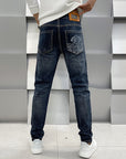 Men's  Slim  Straight Leg Elastic Jeans