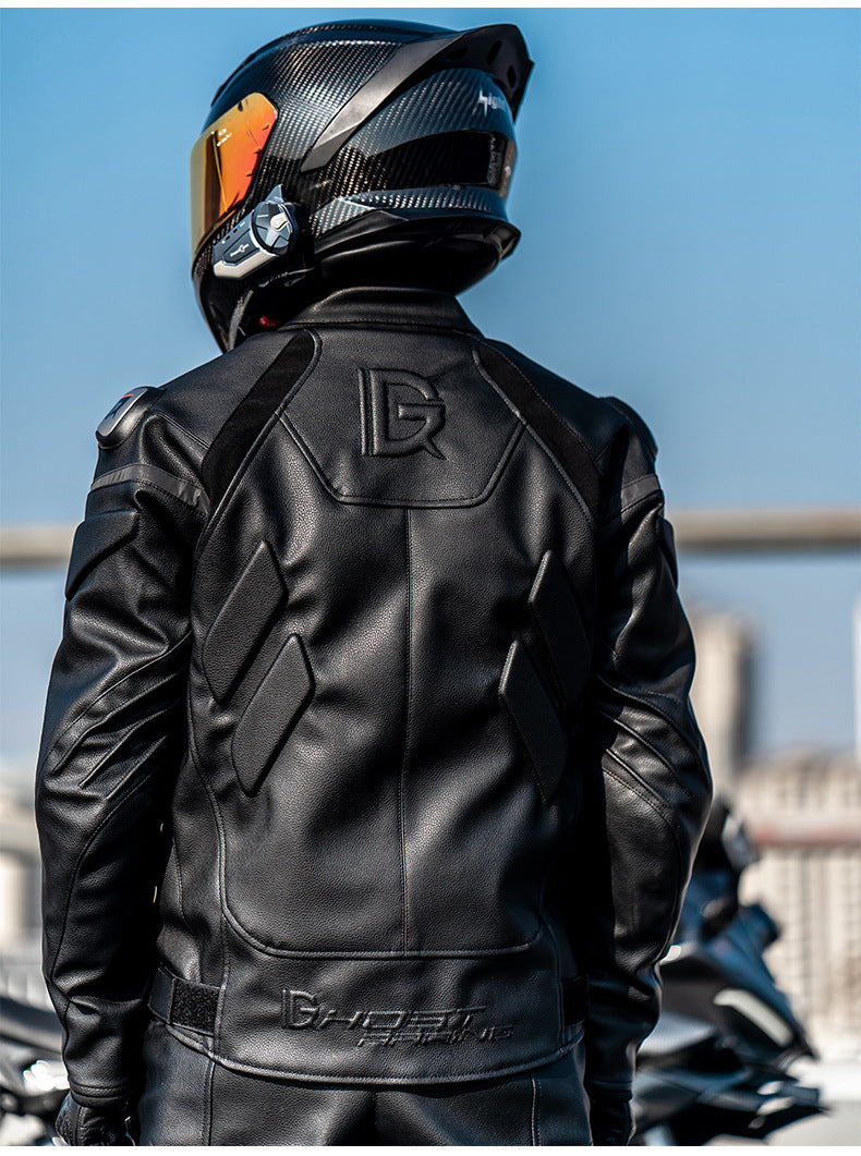 Wind-proof Motorcycle Leather Pants Suit For Men