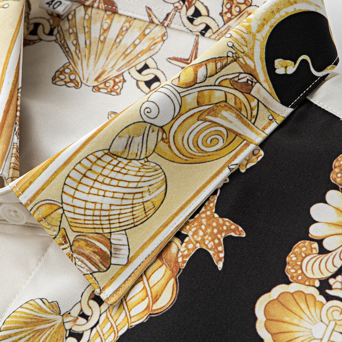 Men Slim Fit Printed Long Sleeve Shirt – Anti-Wrinkle No-Iron European Style Statement Dress Shirt=