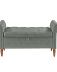 Velvet Multifunctional Storage Rectangular Sofa Stool - Grey ( USA ONLY + 3 TO 5 DAYS SHIPPING)