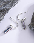 LONG 925 Sterling Silver Colorful  Earrings