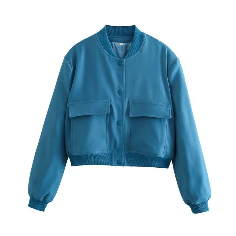 Fashion Jacket Stand Collar Coat For Women