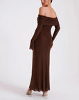 Women’s Sexy Strapless Rhinestone Dress – Luxury Long-Sleeve Slim-Fit Socialite Gown