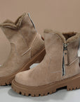 Thick Plush Snow Boots Women Faux Suede Non-slip Winter Shoes