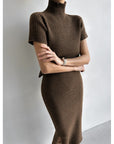 Women’s Slit Sheath Skirt Suit – Elegant Two-Piece Top & Skirt Set