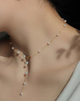 Women’s Starry Natural Freshwater Pearl Necklace – Korean-Style Meteor Shower Clavicle Chain