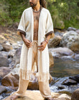 Men’s Cotton Robe – Lightweight Casual Loungewear Kimono Style