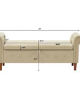 Beige Multifunctional Storage Rectangular Sofa Stool ( USA ONLY + 3 TO 5 DAYS SHIPPING)