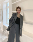 Women's Loose Korean Style Gray Suit